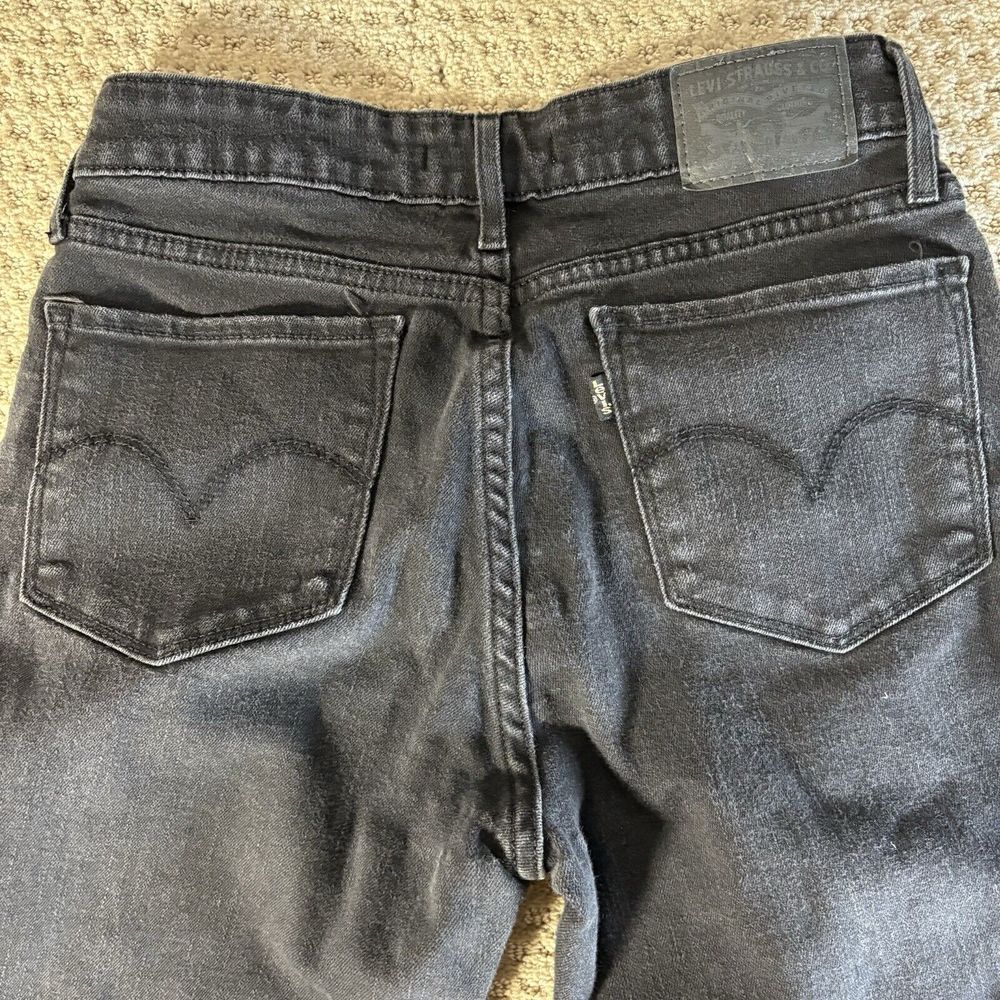 Levi's 712 Slim Women's Off Black Jeans Stretch Denim Size‎ 27 Ankle Length